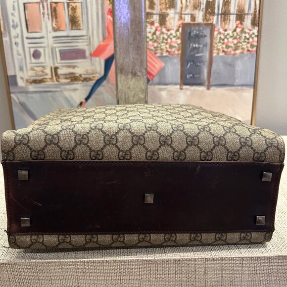 Gucci Canvas & Leather Vintage Monogram Tote - Picture 5 of 12